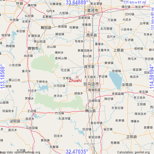 Zhushi on map