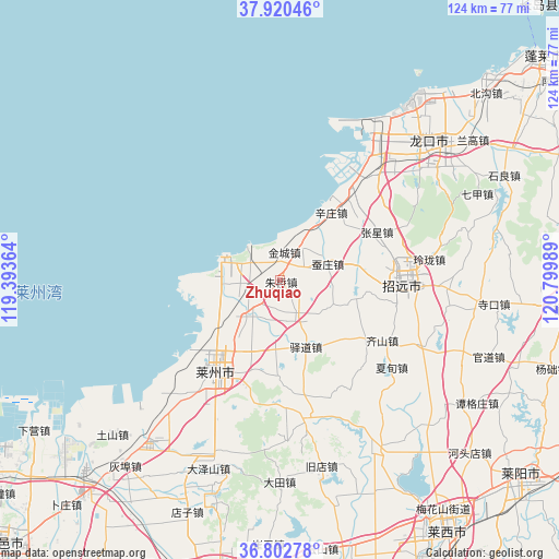 Zhuqiao on map