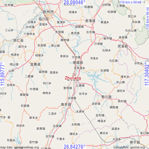 Zhuliang on map