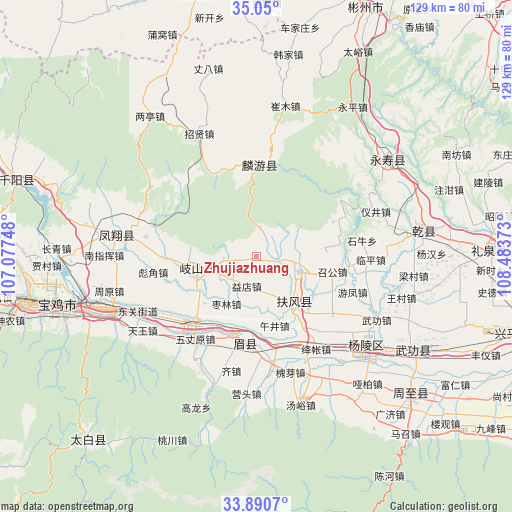 Zhujiazhuang on map