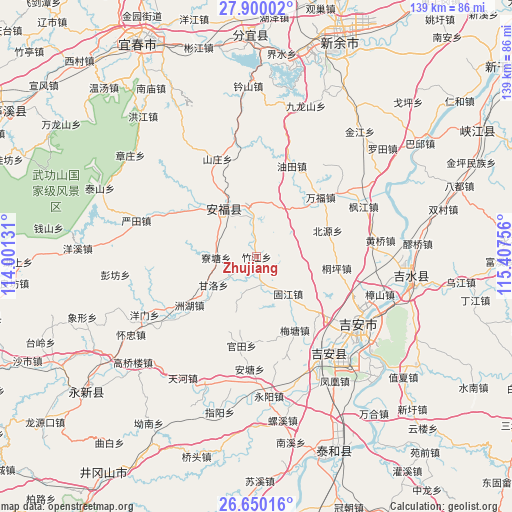 Zhujiang on map