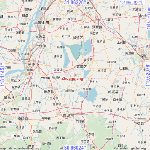 Zhuanqiang on map