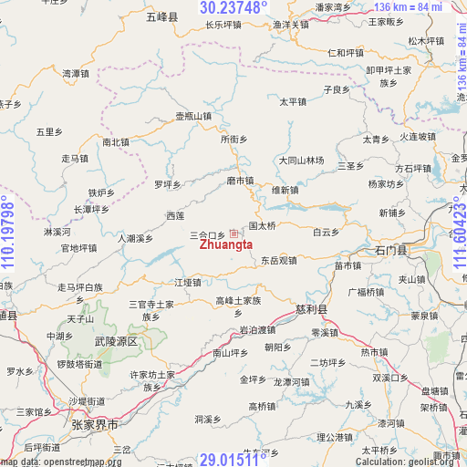 Zhuangta on map