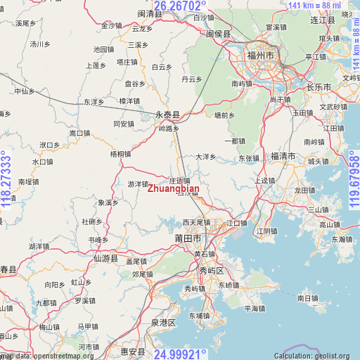 Zhuangbian on map