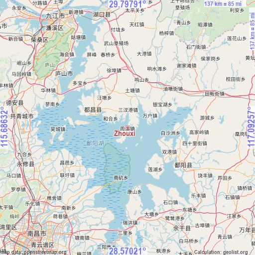 Zhouxi on map