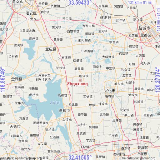 Zhouxiang on map