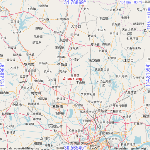 Zhouxiang on map