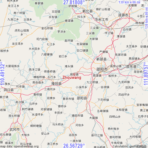 Zhouwang on map