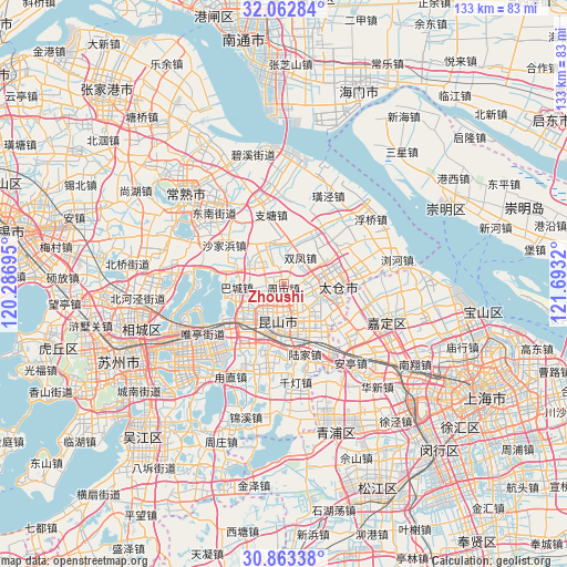 Zhoushi on map