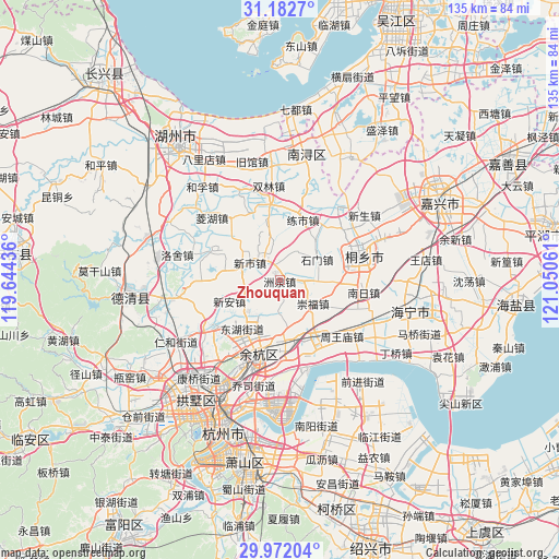 Zhouquan on map