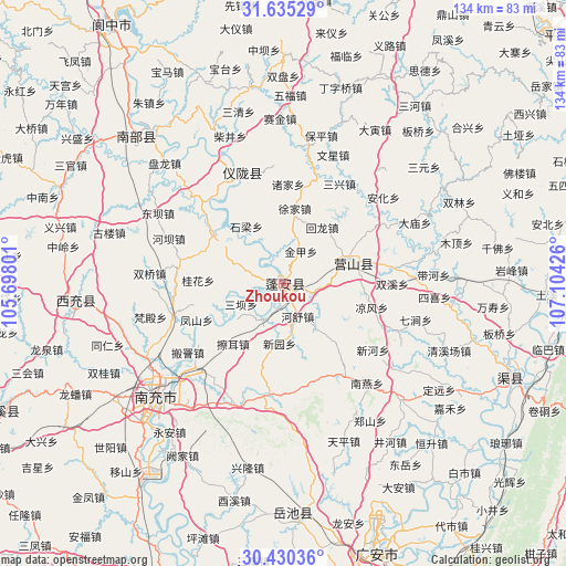 Zhoukou on map