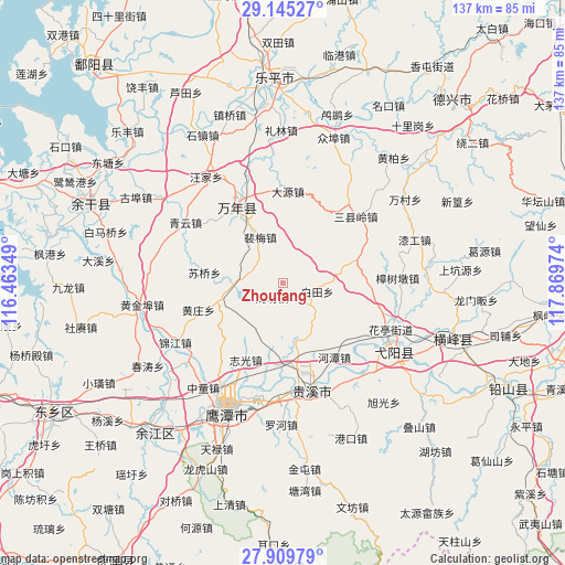 Zhoufang on map