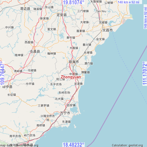 Zhongyuan on map