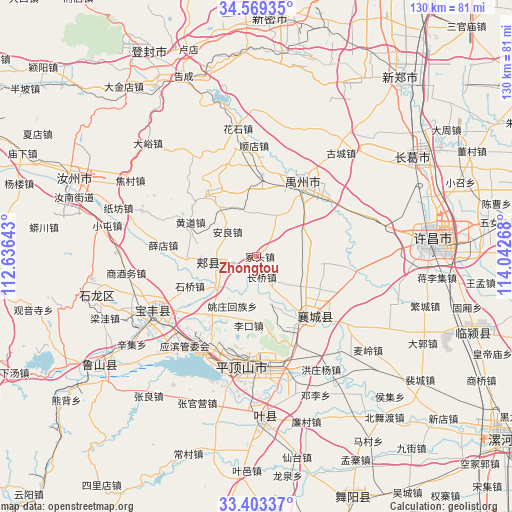 Zhongtou on map