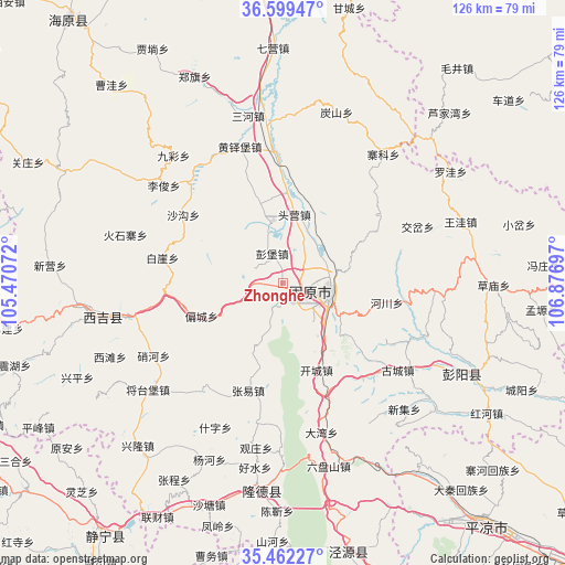 Zhonghe on map