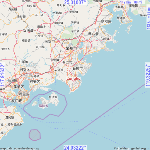 Longhu on map