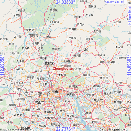 Zhongluotan on map