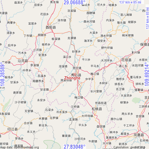 Zhonghe on map