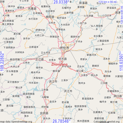 Zhongfang on map