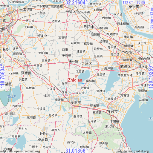 Zhiqian on map