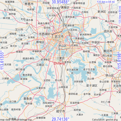 Zhifang on map