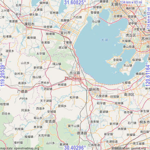 Zhicheng on map