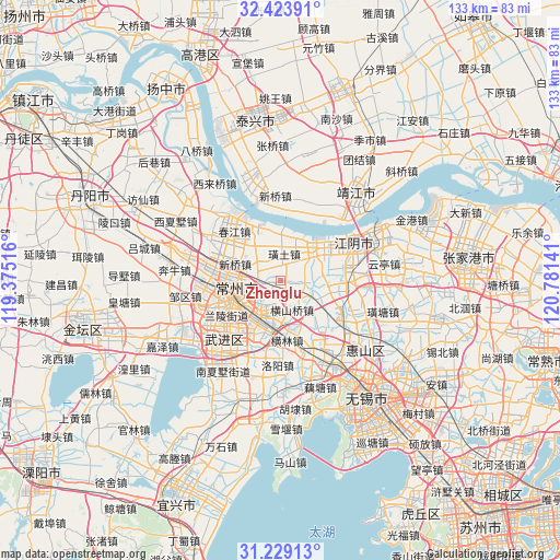 Zhenglu on map