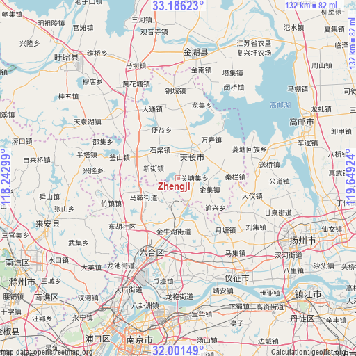 Zhengji on map