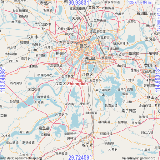 Zhengdian on map