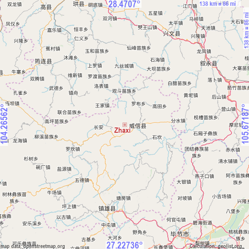 Zhaxi on map