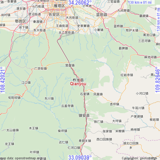 Qianyou on map