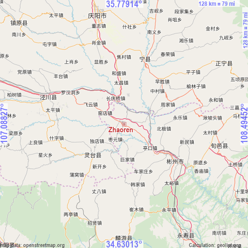 Zhaoren on map