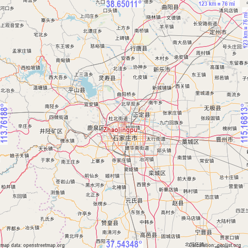 Zhaolingpu on map