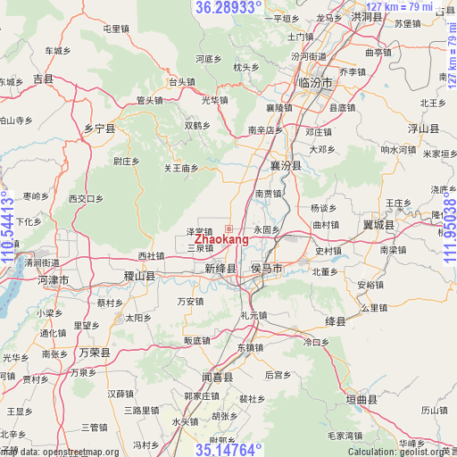 Zhaokang on map