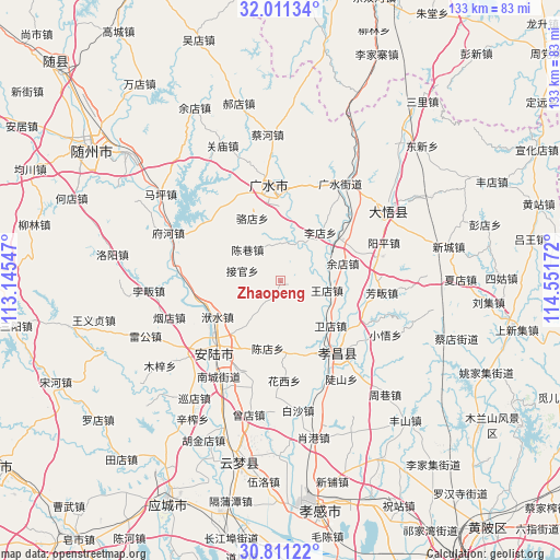 Zhaopeng on map