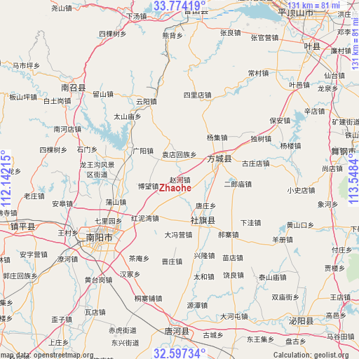 Zhaohe on map