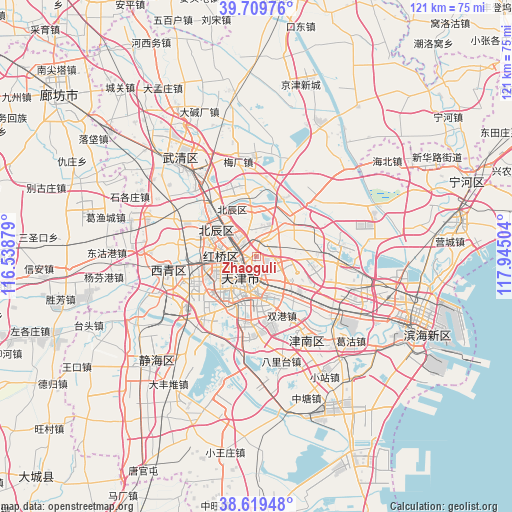 Zhaoguli on map
