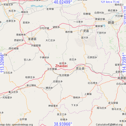 Zhaobei on map