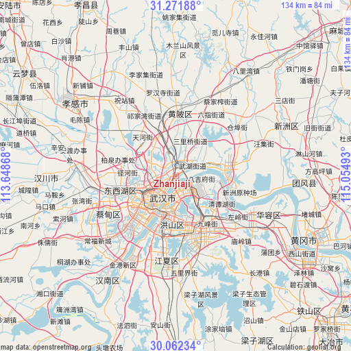 Zhanjiaji on map