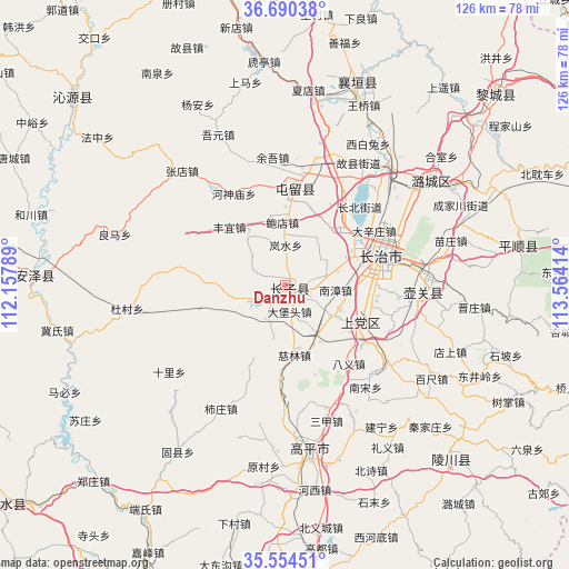 Danzhu on map