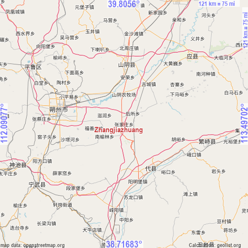 Zhangjiazhuang on map