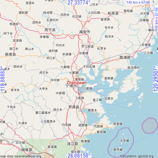 Zhangwan on map