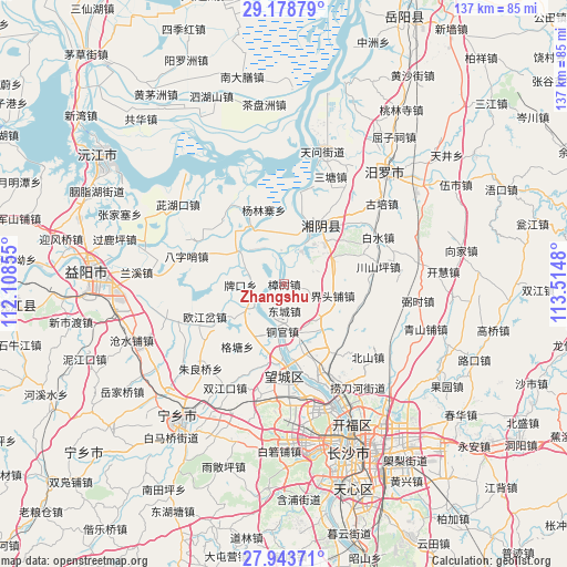 Zhangshu on map