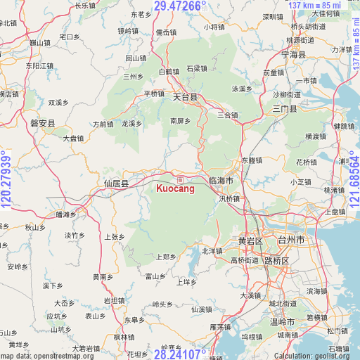 Kuocang on map