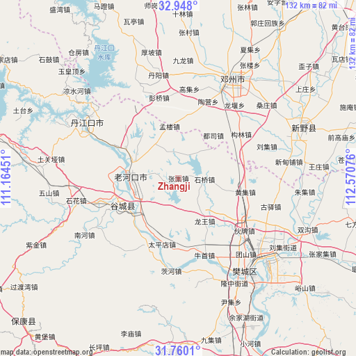 Zhangji on map