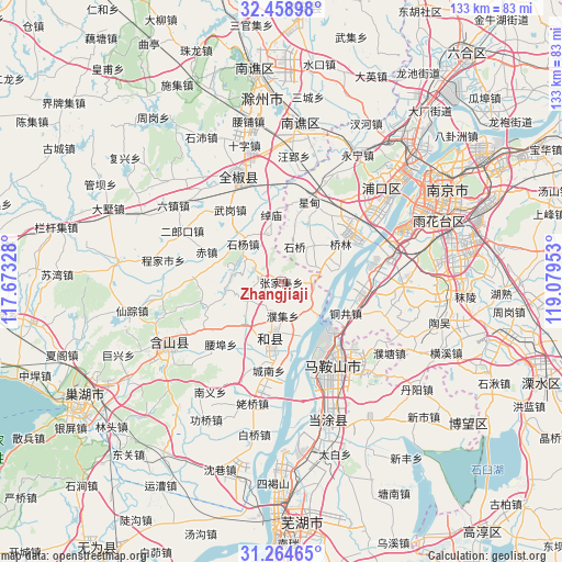 Zhangjiaji on map