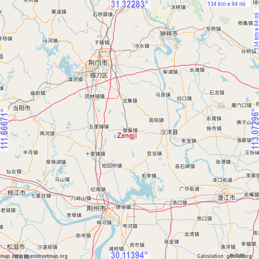 Zengji on map