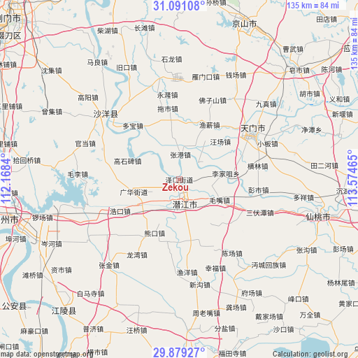 Zekou on map