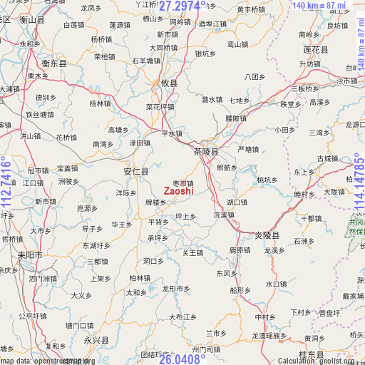 Zaoshi on map