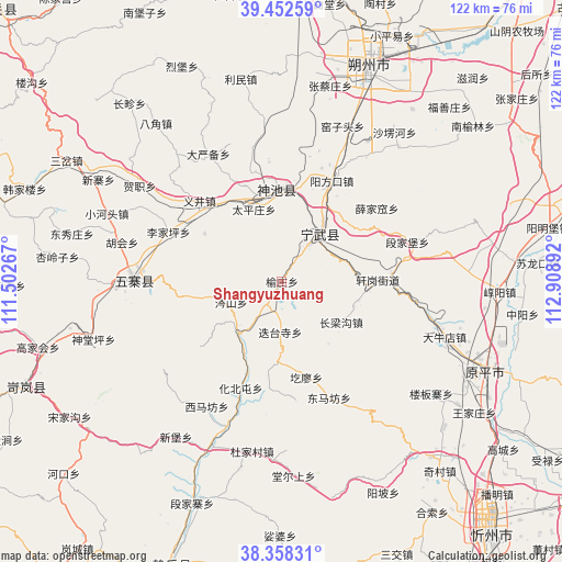 Shangyuzhuang on map